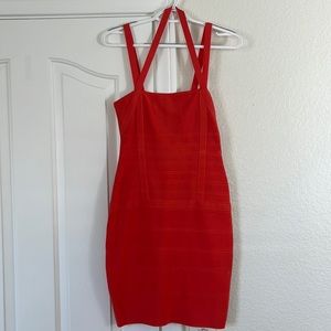 Orange bandage dress